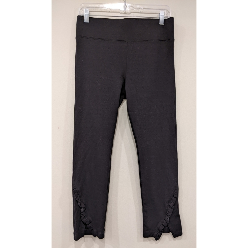 David Lerner New York Black Capri Ruffle Hem Size Medium